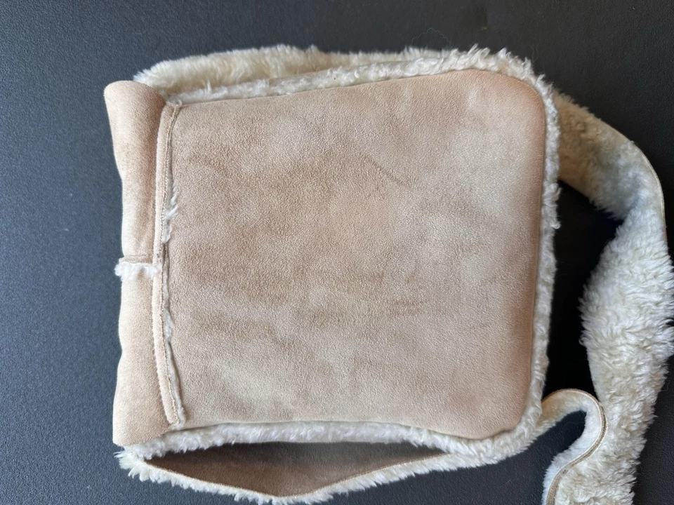 Bolso Bandolera Antiguo Azul Marino Piel de Oveja Beige Imitación Gamuza Vellón Y2K Elegante Boho Ropa de Trabajo Foto 4 de 4