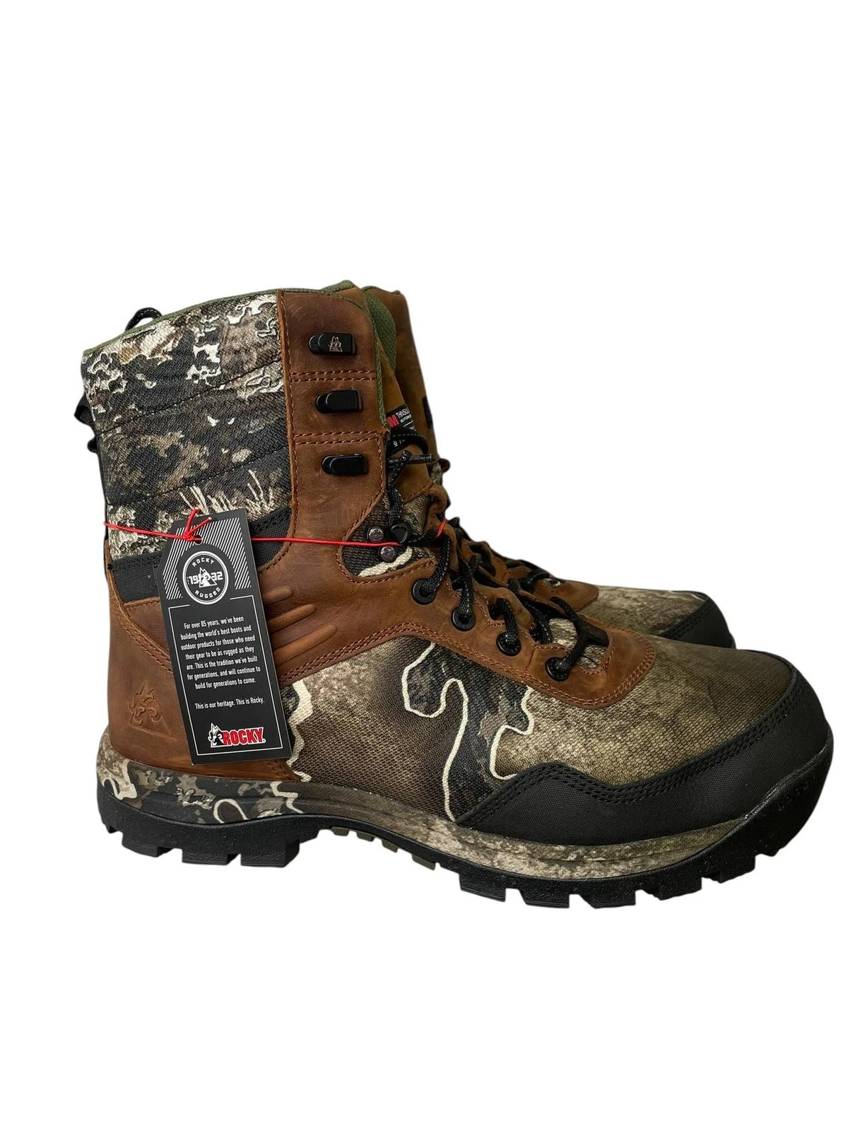 Rocky Men Lynx Hiking Boot Thinsulate RKS0593 Realtree Escape Brown Size 14 W
