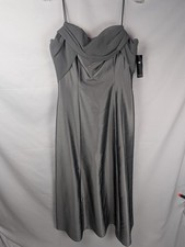Beautiful Fanny Silvery Grey Ballroom Styled Long Length Dress Medium Sized