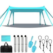 Beach Tent Sun Shelter UPF 50+ Beach Shade Canopy Pop up Tent Portable Cabana...