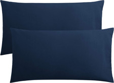 2-Pack Microfiber King Pillow Cases, Envelope Closure, Navy  20 X 36