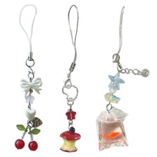 Unique Phone Chain Fruit Bag Pendant Fashion Fish Phone Charm Key Pendant