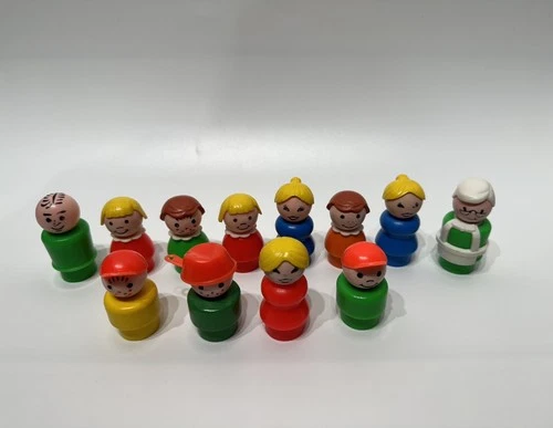 Vintage 1970s - 1980s Fisher Price Little People Lot of 12
