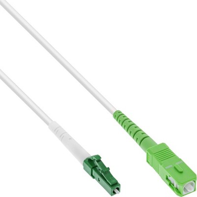InLine  LWL Simplex Kabel, FTTH, LC/APC 8° zu SC/APC 8°, 9/125µm, OS2, 0,5m