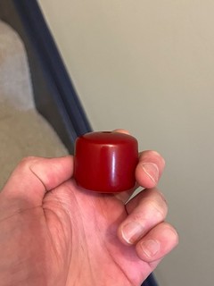 Vintage Phenolic Cherry Amber Bakelite Bead For Necklace Faturan 40.8 G Marbled