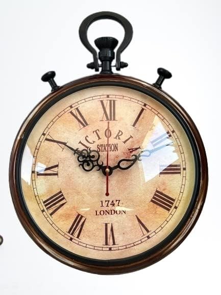 Vintage Pocket Watch Style Wall Clock – Victoria Station London 1747