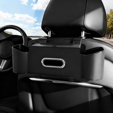 Car Backseat Organizer for Kids  Travelers - 4 in 1 Multifunctional Black