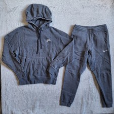 Nike Sportswear Club Fleece 2 Piece Set Mens S Gray Hoodie Joggers Athleisure