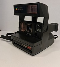 Polaroid 600 Land Camera Autofocus 660 with Black Strap UNTESTED Made in USA