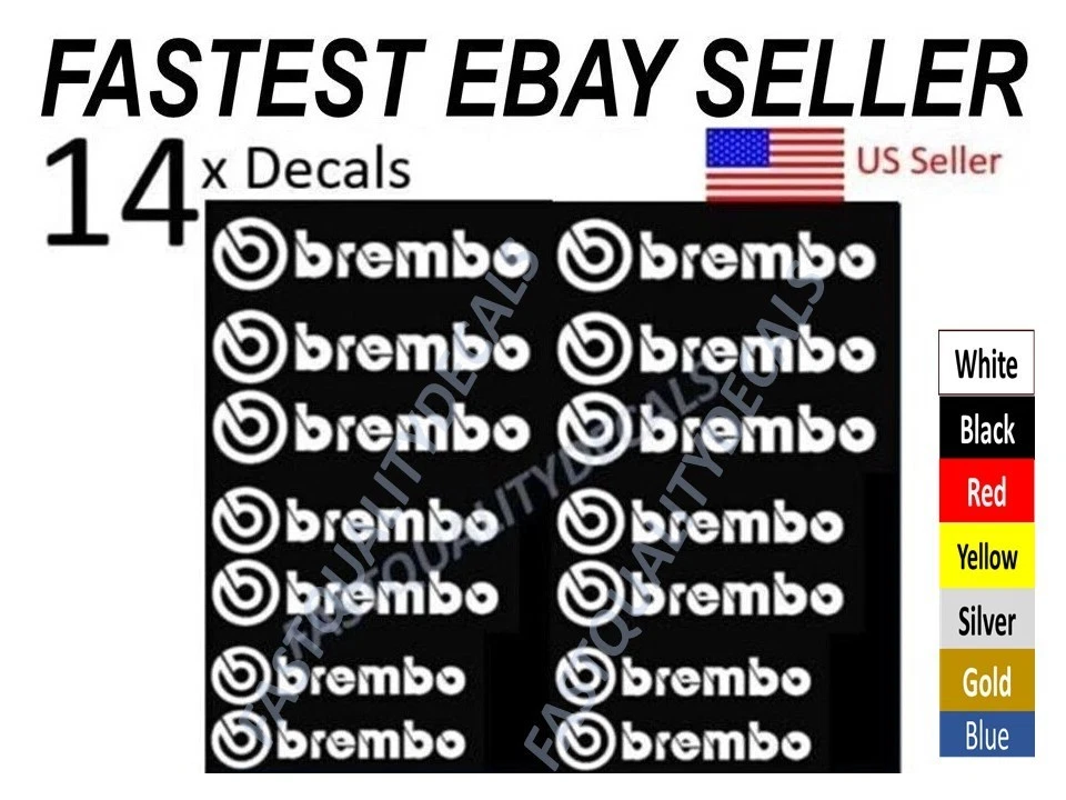 14x Caliper Decal for BREMBO brakes 7 SIZES - CHOOSE COLOR - FAST SHIPPING - Image 2 of 4