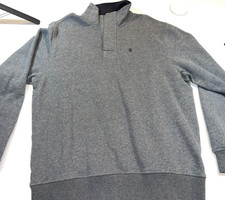 DESIGNER IZOD COTTON/POLY BLEND MOCK NECK WARM THERMAL GRAY SWEATER SIZE LARGE