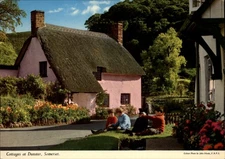 Cottages Dunster Somerset England vintage postcard k397