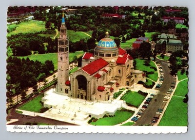 Aerial View National Shrine Immaculate Conception Washington DC Postcard #728