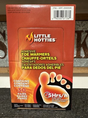 30 Pair Little Hotties Adhesive Toe Foot Warmer Pure Heat Air Activated 2028