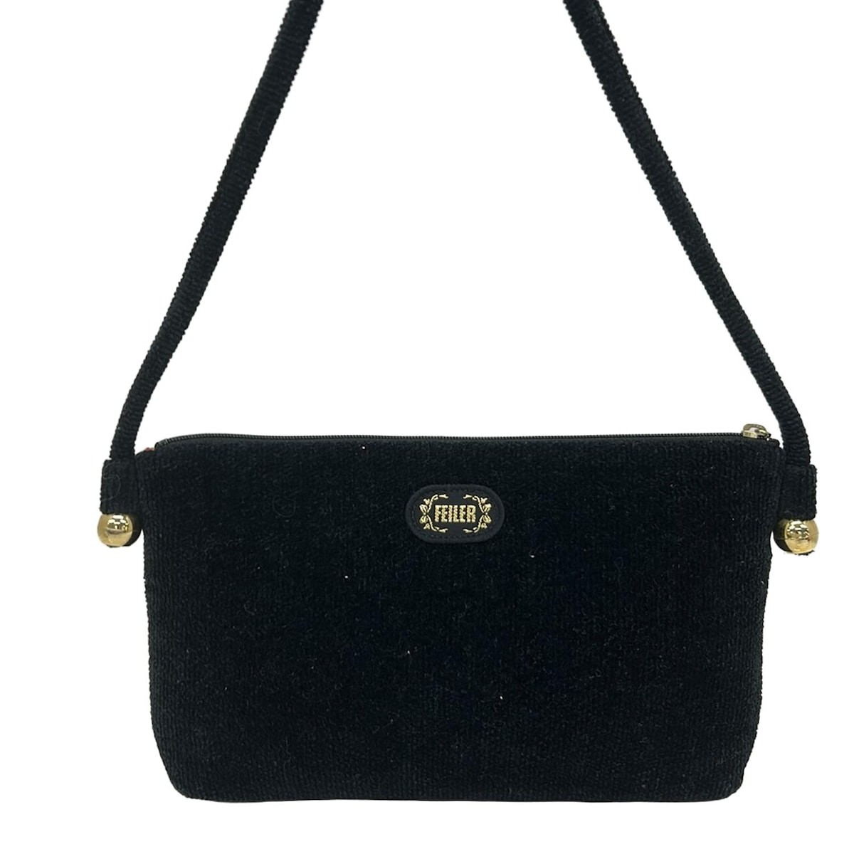 FEILER Black Red Multi Pile Shoulder Bag | eBay