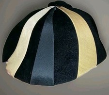 Sandra Phillips New York Cloche? (Riders Helmet Cover?) Wide Ribbon Trim Sz 22
