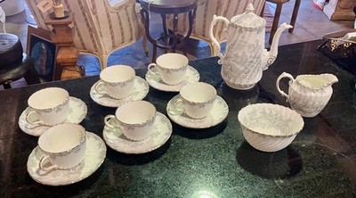 Aynsley Queen s Garden Bone China England Gold Trim Tea Service 15pc