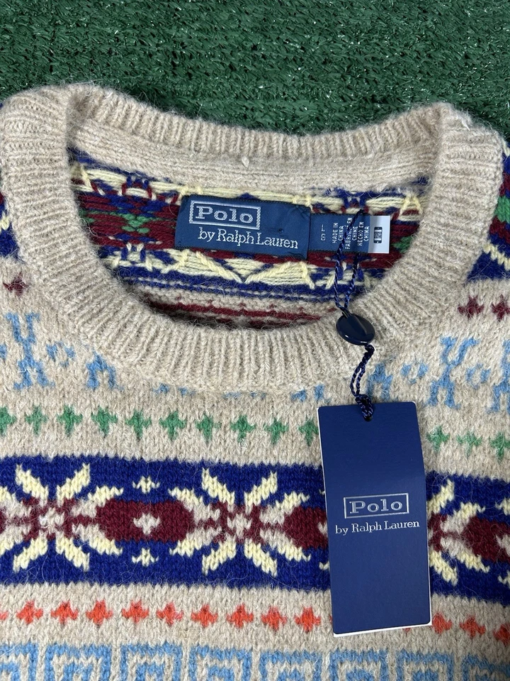 Polo Ralph Lauren Fair Isle Jacquard Mezcla de Lana Suéter Avena $398 Para hombres Grande Foto 3 de 4