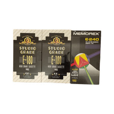 Blank VHS Tapes 2X Studio Grade E180 1x Memorex M 240 New and Sealed