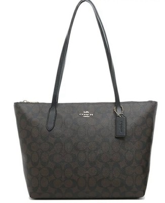 Coach F58292 City Zip Tote in Signature - Imitation Gold/Brown