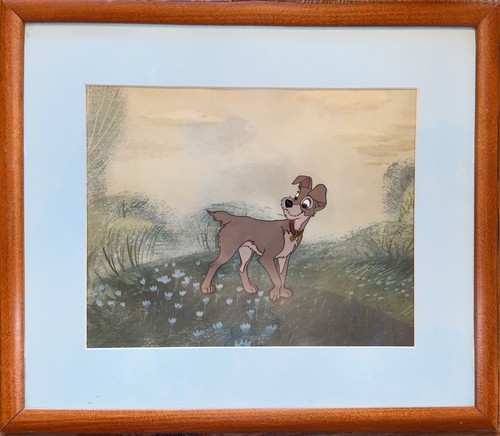 Disney Lady and the Tramp Original Hand-Painted Cel Tramp Disneyland 1960s Art