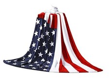 59"x79" American Flag Bed Sofa Blanket Couch Cover Luxury Super Soft Flannel