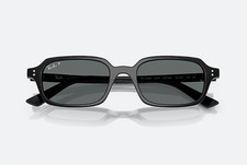 Ray-Ban ZURI RB4455F 6677/81 Square Sunglasses Black Dark Grey Authentic