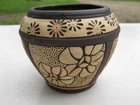New ListingWeller claywood burntwood bowl vase pottery daisy antique 3 1/2"