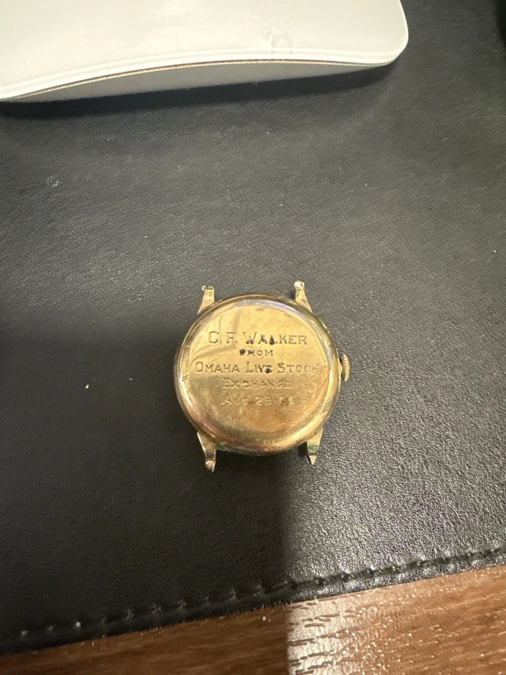 复古浪琴表男士腕表 1951 年奥马哈现场证券交易所雕刻,用于维修 — 第 2/2 张图片