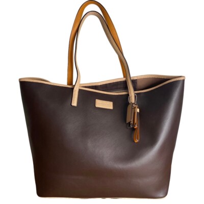 COACH Leather F24341 Park Metro Tote Bag Brown | eBay
