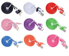 3ft Flat Noodle Micro USB Data Sync Charger Cable Cord For SAMSUNG, HTC, LG