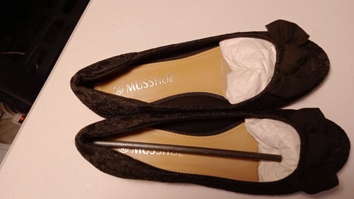 MUSSHOE Women's Black Size 8.5 Knot Top Ballet Flats - Picture 3 of 5
