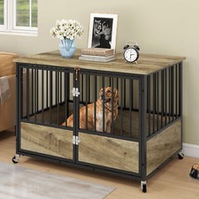 38 inch Wooden Dog Crate Dog Kennel Dog Cage Table for Large and Medium Dogs
