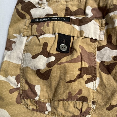 Tribal Gear Shorts Mens Size 38 Cargo Camo Canvas Street Wear Vtg Y2k Baggy Tan - Picture 8 of 8