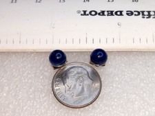 14KT YELLOW GOLD W/6MM BLUE AMETHYST BALL STUD EARRINGS, .8 G