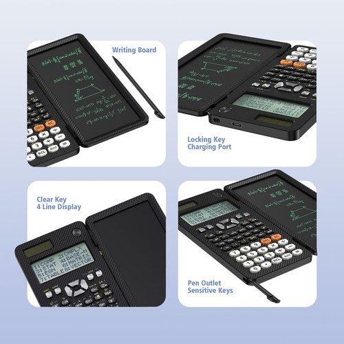 991ES Max Calculatrice Scientifique 417 Fonctions de calcul écran 4 Lignes Af... - Afbeelding 2 van 6