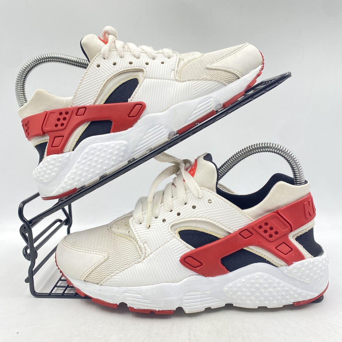 NIKE AIR HUARACHE WHITE TRAINERS SIZE UK RED BLACK GYM RUNNING  654275-102