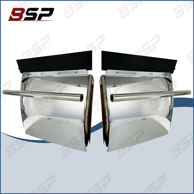 Pair Stainless Steel Quarter Fender 24''x 24'' Semi Truck Freightliner Volvo VNL