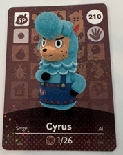  210 Cyrus Animal Crossing Amiibo Card AUTHENTIC Series 3 Never Scanned