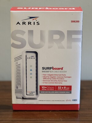 ARRIS SURFboard SB8200 DOCSIS 3.1 white Cable Modem computer Internet gaming
