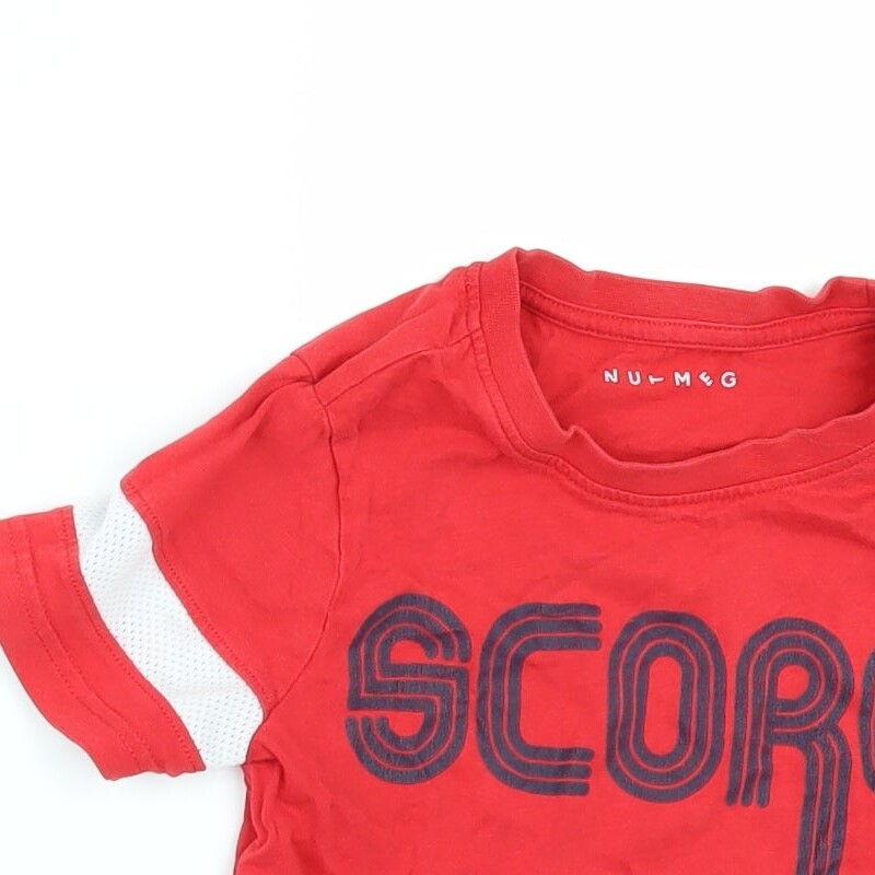 Nutmeg Boys Red Cotton blend T-Shirt Size 5-6 Years image 5