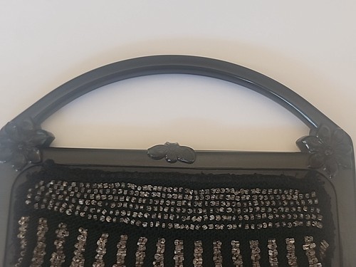 Vintage Jacmore Beaded Purse Flower Handle Clasp 1950's 60's - Picture 4 of 14