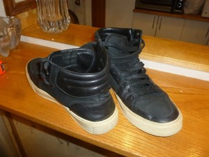 black suede high tops