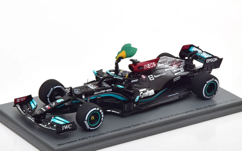 SPARK 1:43 MODELLINO AUTO FORMULA 1 F1 MERCEDES AMG W12 HAMILTON GP BRASILE 2021 - Immagine 4 di 4