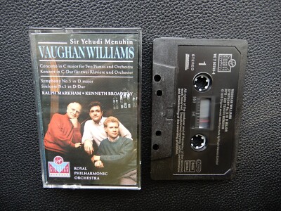 VAUGHAN WILLIAMS/YEHUDI MENUIN CONCERTO IN C MAJOR - SYMPHONY 5 D  CASSETTE TAPE