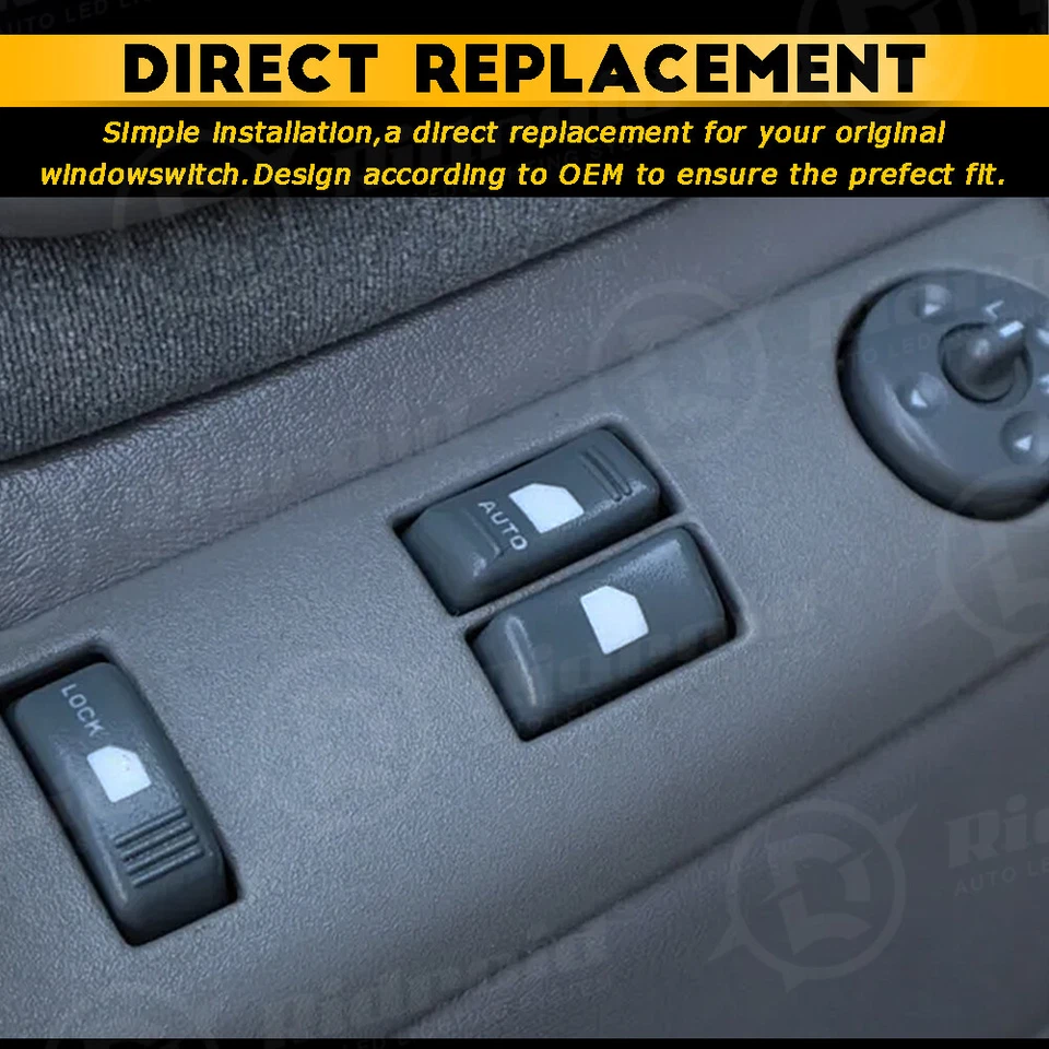 前左侧电源窗开关适用于雪佛兰 GMC 皮卡车 2-Dr 15151356 — 第 2/4 张图片