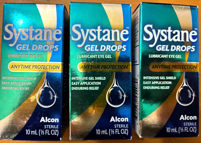 SYSTANE GEL DROPS Dry Eye Relief 10mL Day Night *LOT OF 3* EXP:  11/2025