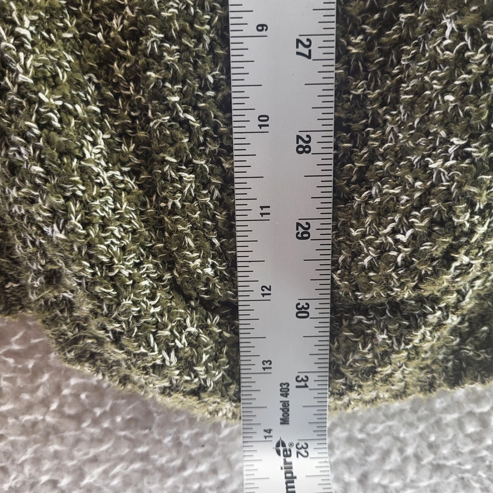 Cardigã Garagem Feminino XS Extra Pequeno Verde Aberto Longo Espanador Suéter Bolsos - Imagem 4 de 4