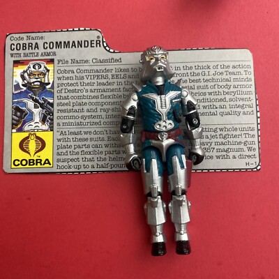 GI Joe Hasbro Cobra Commander Battle Armor 1987 Action Figure w/File Card 