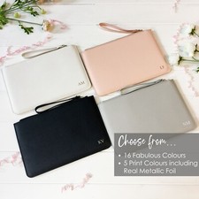 Monogrammed Bridesmaid Clutch in 16 Colours, Personalised Bridesmaid Clutch Bag